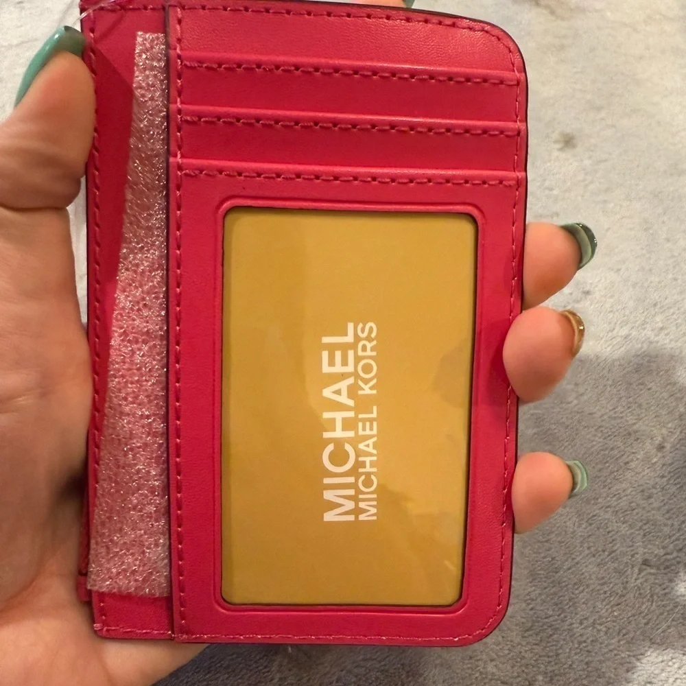Michael Kors Pink (dragonfruit) Quilted wallet/cardholder coinpouch